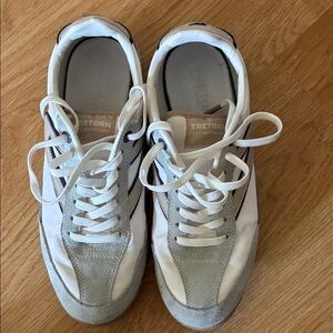 Tretorn White, Gray & Navy Retro Runner Sneakers